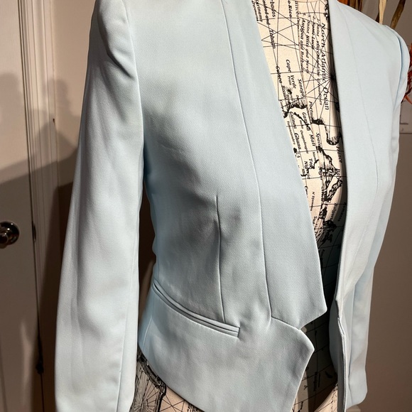 Vintage y2k Work Summer Open Cardigan Fit Flare Crepe chiffon cover tuxed Preppy - Picture 2 of 7